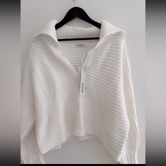 ASOS NA-KD Big Collar Chunky Knitted Sweater - Picture 5 of 8